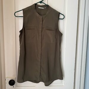 Halogen Olive Green Sleeveless Blouse